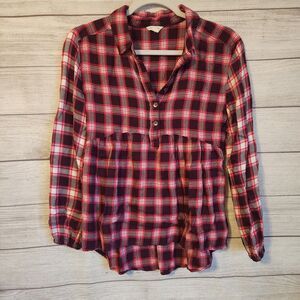 Aeropostal small pink long sleeve Light Weight flannel long sleeve shirt